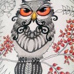 Раскрашенные раскраски сова