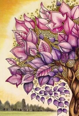 Раскрашенные раскраски дерево