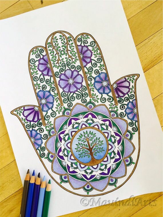 Раскрашенные раскраски рука индия