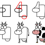 Дудлинг узоры по шагам корова