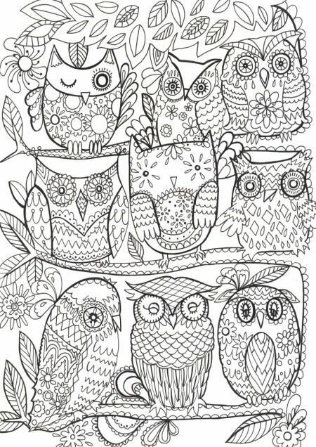 раскраска антистресс совы