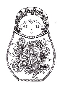 Russian dolls - Coloring Pages for Adults4