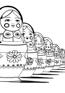 Russian dolls - Coloring Pages for Adults1